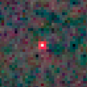 A hot pixel after VNG de-bayering.